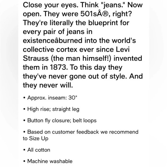 NWT Levi’s 501 Original Fit Straight Leg Jeans Distressed White Denim - Picture 4 of 14